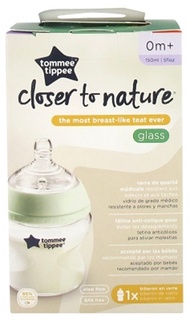 Tommee Tippee Closer To Nature Anti-Colic Baby Bottle In Glass 150ml 0