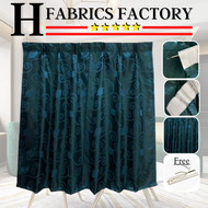 💝H FABRICS FACTORY💝[LAGENDA-P4#Corak Daun Turquoise Blue]🌺Langsir RAYA Kain Tebal Bercorak Moden Ber