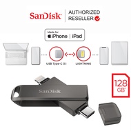 SanDisk iXpand Flash Drive Luxe 128GB 2 in 1 Light ning and USB-C (SDIX70N-128G-GN6NE) สำหรับ iPhone iPad Android ไอโฟน ไอแพด ประกัน Synnex 2 ปี