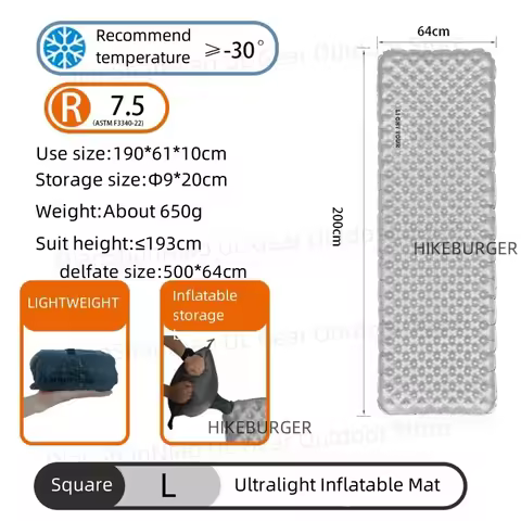 Light tour R Value 7.5/4.2 Outdoor Camping Sleeping Pad Portable Moisture-proof Pad Hiking Inflatabl