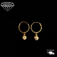 SMS DEEN Earrings, ±1.1GM - Gold 916 Emas - Subang (Info: ±2.1x1.4CM - 1.14GM)
