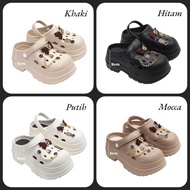 MS Women's Sandals 9cm High EVA Material Jibbitz Ribbon Chain Model Latest