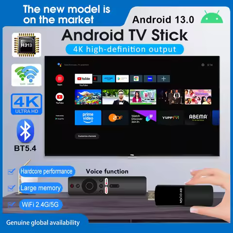 Smart TV Stick MX10 K9 plus Allwinner H313 Quad-core Mali-G31 Wi-Fi6 2.4G+5G+BT5.4 Android 13 4k Por