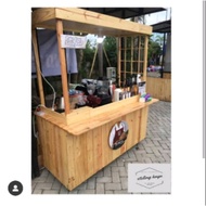 QUALITY Booth kayu jati Belanda gerobak murah booth minimalis
