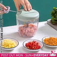 《 𝗛𝗢𝗥𝗦𝗘 𝗖𝗬𝗖𝗟𝗢𝗡𝗘 𝗦𝗖𝗜𝗠𝗜𝗧𝗔𝗥 》Mini Speedy Manual Food Chopper Hand Pull Rope Chopper 5 Blades Meat Grinder with Turbo Cutter