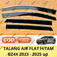 Black Flat Side Visor Gutter with Chrome List BZ4X 2023 2024 2025 2026