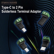 JUNMPER2R USB C to 2Pin Terminal Adapter, 5V Type-C to 2 Pin Crimp Terminal Block, High Quality Char