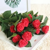 Bunga Mawar Artificial Premium Latex Import 2 Cab-Red