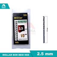 mata bor besi listrik hss mollar putih 2.5 mm [ori] - 2.5 mm