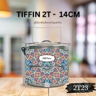 Mangkuk Tingkat Customise Tiffin 14cm 2-Tier Hadiah Doorgift Kahwin Persaraan Hari Guru Kitchenware 