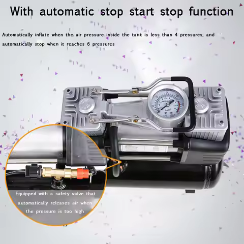 Mini Car Tire Inflator Pump Air Reservoir for Car Painting Small Air Compressor Portable Oil-free Si