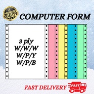 Premium Computer Form NCR Paper - 9.5" x 11" 3Ply NCR 500Fans [W/W/W - W/P/Y - W/P/B]
