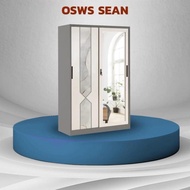 Olymsteel - Lemari Pakaian Besi Pintu Sliding 2 Pintu Kecil 90cm
