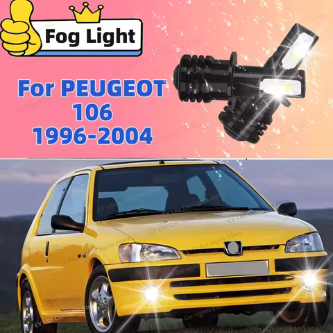 2x 6000K LED Front Fog Lights H3 Accessories Bulb 20000LM Ultra Bright Lamps For PEUGEOT 106 1996-20