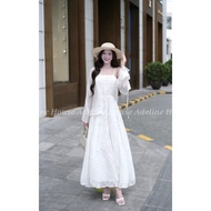 Adeline House - Lovely floral maxi dress - TK 99 White Embroidery