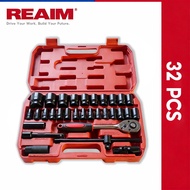 MATA REAIM Impact Socket Bit Set 32Pcs 1/ 2 Inch 8mm-32mm, Strong & Durable for Workshop Impact Sock