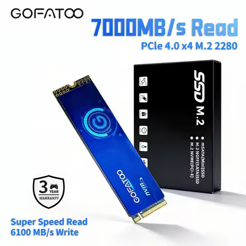 GOFATOO M.2 NVMe PCIe4.0×4 2280 SSD Up to 7000MB/s Internal Drive 512GB 1TB 2TB Laptop Desktop Game 