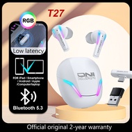 ONIKUMA T27 บลูทู ธ 5.3 ในหูหูฟังเกมมิ่งสามโหมดการเชื่อมต่อสำหรับการเชื่อมต่อแบบไร้สายสำหรับการใช้งา