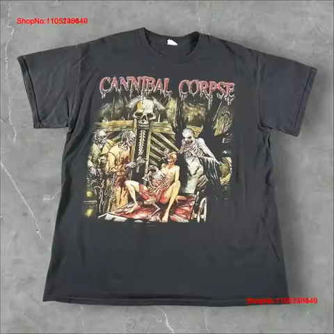 Vintage Cannibal Corpse T Shirt Men Medium Black Y2K 04 Death Metal Wretched Spawn Washed fashion Br