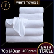 [EURO WHITE TOWEL] Cotton -100% Cotton 70CM X 140CM (Bath Towel White) Hotel Towel Grade Tuala Mandi