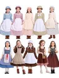 Cinderella children's costume, grandmother, maid, maid, floral dress, palace long dress