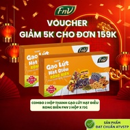 Combo of 2 boxes of brown rice, seaweed, cashew nuts, FNV nutritional sugar-free snacks, 3 boxes x 7