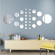 30 Pcs/set DIY Acrylic Art Sticker Mirror Circle Mirror Wall Stickers Home Bedroom Office Decor Mural Decoration