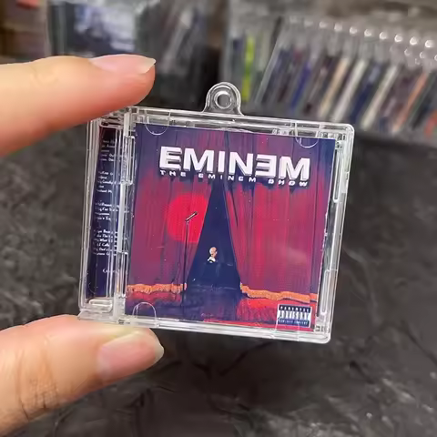 Hip hop Slim Shady MINI Music CD NFC Keychain Play Song The Eminem Show Album Key ring Cosplay Penda