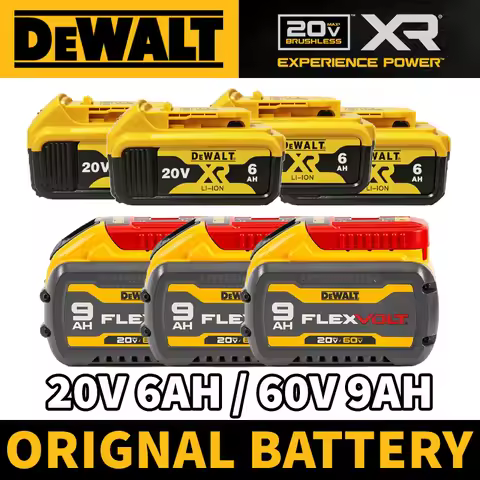 100% Original Dewalt 60V Battery 9AH Flexvolt Replacement Battery 18V/54V Lithium Ion 20V 6AH Rechar