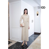 Quần công sở nữ be dáng suông SIXDO (Beige Woven Loose Pants)