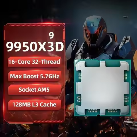 AMD Ryzen 9 9950X3D Game CPU R9 9950X3D Up To 5.7GHz 16-Core 32-Thread Socket AM5 128MB Cache Gaming