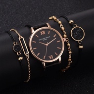 65T Watch Set Ladies 5 Pieces Ladies Quartz Watch Leather Ladies Bracelet Luxury Watch Casual  ifi