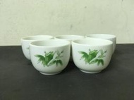 WH28599【四十八號老倉庫】二手 早期 台灣 YAMAHA 竹花 茶杯 50cc 有字 5杯價【懷舊收藏拍片道具】