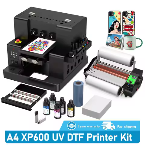 A4 XP600 UV DTF Printer UV Printer Flatbed UV Printing Machine for UV Sticker Print Metal Acrylic Wo