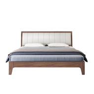 【SG Sellers】Leather And Solid Wood Bed Frame Single/Queen/King Bed Frame Bed Frame With Mattress