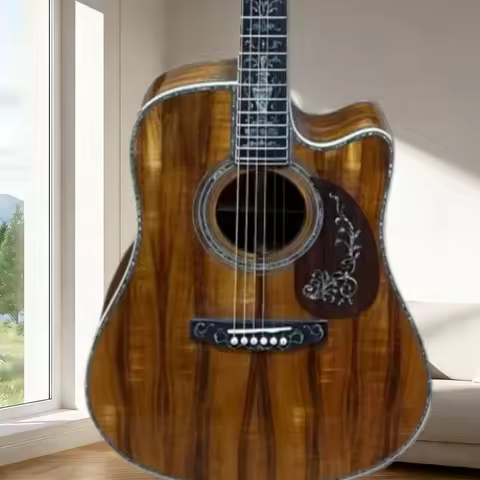 41 Inch D45 Series Brown Guitar Rosewood Neck KOA Body 6 String Handmade Excellent Acoustic Guitar R