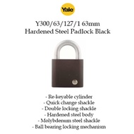 【Yale】Y300/63/127/1 63mm Hardened Steel Padlock Black