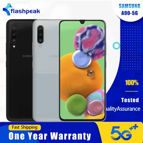 Original Samsung Galaxy A90 A908N 5G Mobile Phone 6.7'' 6GB RAM 128GB ROM NFC 48MP+8MP+5MP+32MP Octa