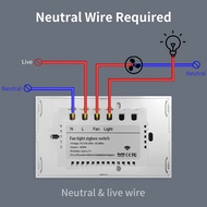 [qua]-Tuya Zigbee Smart Fan Light Switch US Network Connection APP Control / Assistant Voice Control