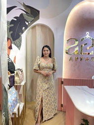 A2E | Agnes Dress | Modern Filipiniana Padded Maxi Dress Gown with slit