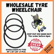 1PCS WHEELCHAIR TYRE 12",18",20",22", 24". FIT MOST WHEELCHAIR. TAYAR MATI/HIDUP WHEELCHAIR