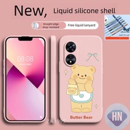 Casing OPPO A17 A17K A97 5G A38 A18 phone case Customized butter teddy bear pattern TPU silicone she