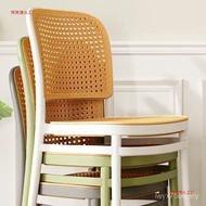 Plastic Nordic Chair Commercial Net Leisure Small Apartment Back Chair Dining Chair Household Red Ra