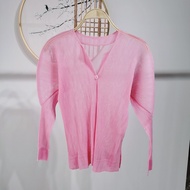 ✣✷2065  Free Size Pleated Spring And Summer New Casual Loose Beach Clothing Mesh Sunscreen Casual Ja