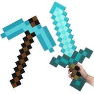 ❃ Kithaax65su Minecraft ดาบเพชรสีน้ำเงินขนาดใหญ่ ขวานขวาน อาวุธ EVA
