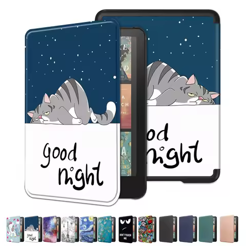 For Kindle Paperwhite 2024 Case 7 inch Cute Paint Leather Flip Smart Ebook Cover For Kindle Paperwhi