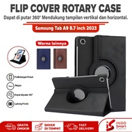 Samsung Tab A9 8.7" | Samsung Tab A9 Casing | SM-X110 X115 Rotary Leather Casing Flip Cover