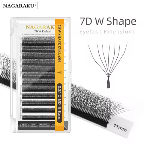 NAGARAKU 7D W Shape Premade Eyelash Extensions Full Dense Seven Leaves