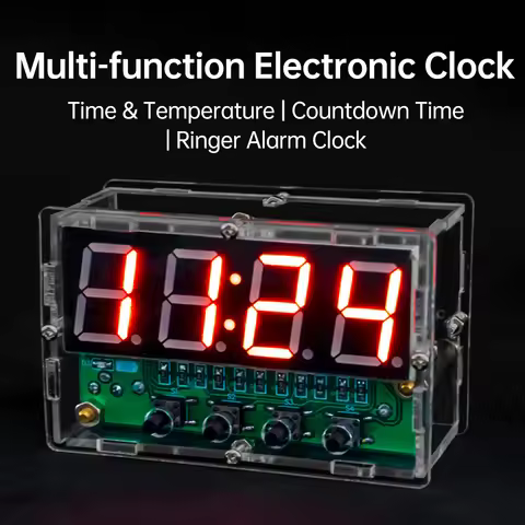 DIY Digital Clock Kit DC 5V Mini Weather Clock Soldering Practice Electronic Multifunctional DIY Ala