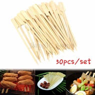 50pcs BBQ Bamboo Skewers Paddle Sticks Wooden Grill Kebab Barbeque Party Stick